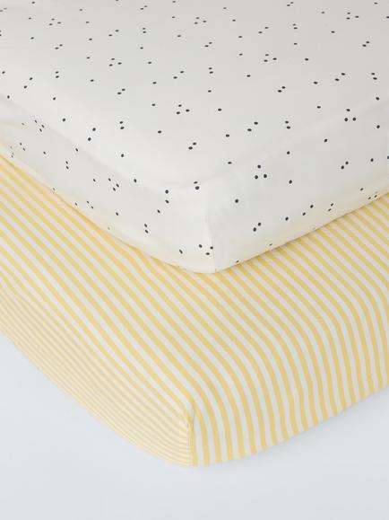 John Lewis Wonder Spot Fitted Cot Sheets, Pack of 2, Multi, Multi