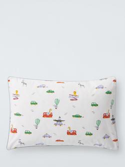 John Lewis Animal Transport Reversible Duvet Cover & Pillowcase Set, Cotbed, Multi - view 2, Multi