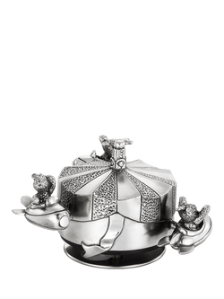 Royal Selangor Pewter Bunny Jet Rocket Music Carousel, Silver