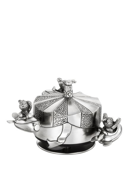 Royal Selangor Pewter Bunny Jet Rocket Music Carousel, Silver