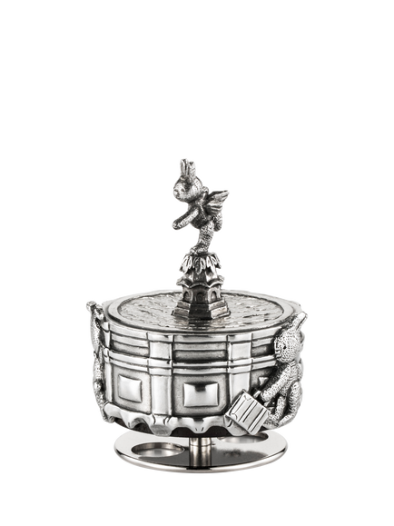 Royal Selangor Pewter Piccadilly Circus London Bunny Rabbit Music Carousel, Silver