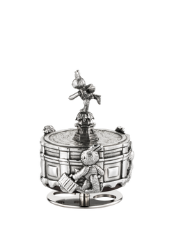 Royal Selangor Pewter Piccadilly Circus London Bunny Rabbit Music Carousel - view 2, Silver