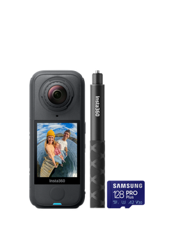 Іnѕtа360 X4 Air Action Camera, 8K, 29MP, 360° Recording, Bundle with Invisible Selfie Stick & 128GB Memory Card, Black, Black
