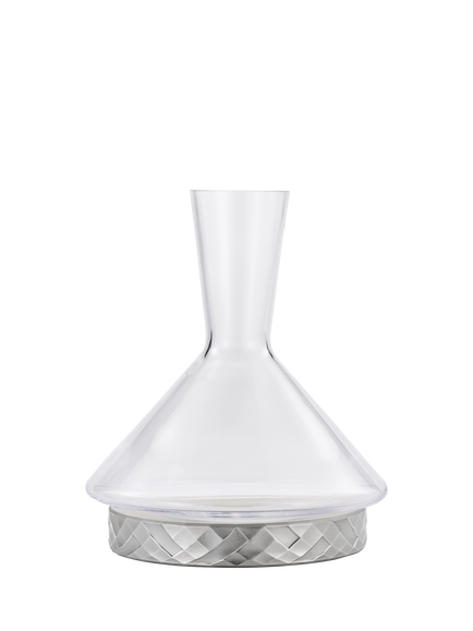 Royal Selangor Frosted Glass Decanter with Cooling Coaster, 1L, Clear, Silver