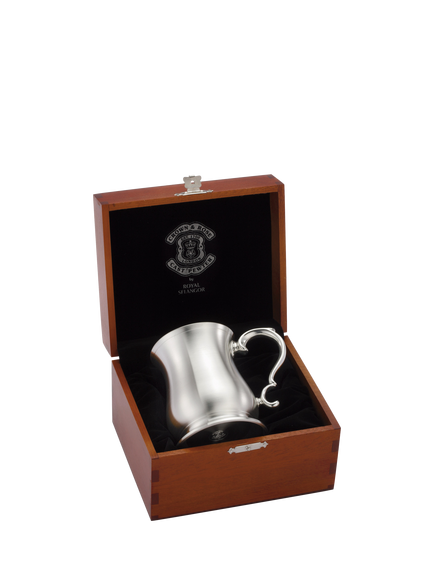 Royal Selangor Crown & Rose Bell Pewter Tankard in Wooden Gift Box - view 2, Silver