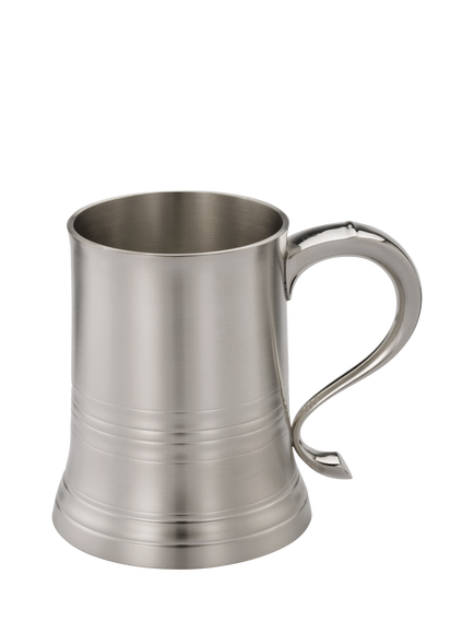 Royal Selangor Crown & Rose Eton Pewter Tankard in Wooden Gift Box, Silver