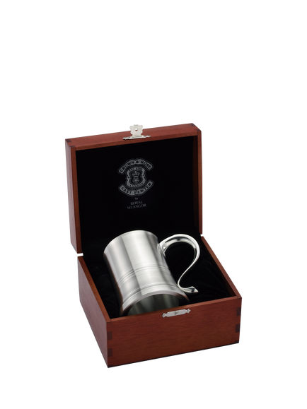 Royal Selangor Crown & Rose Eton Pewter Tankard in Wooden Gift Box - view 2, Silver