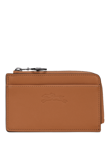 Longchamp Le Pliage Xtra Leather Card Holder, Cashew