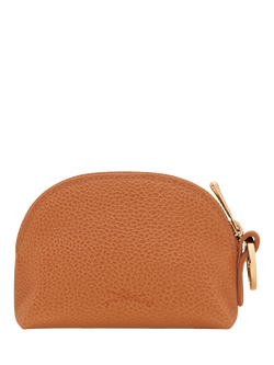 Longchamp Foulonne Leather Coin Purse - view 2, Amber
