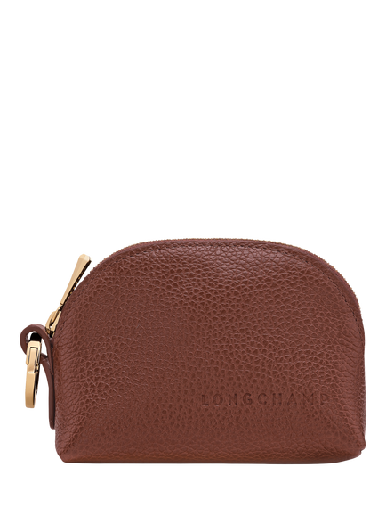Longchamp Foulonne Leather Coin Purse, Coffee