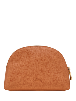 Longchamp Le Foulonne Leather Zipped Pouch - view 2, Amber