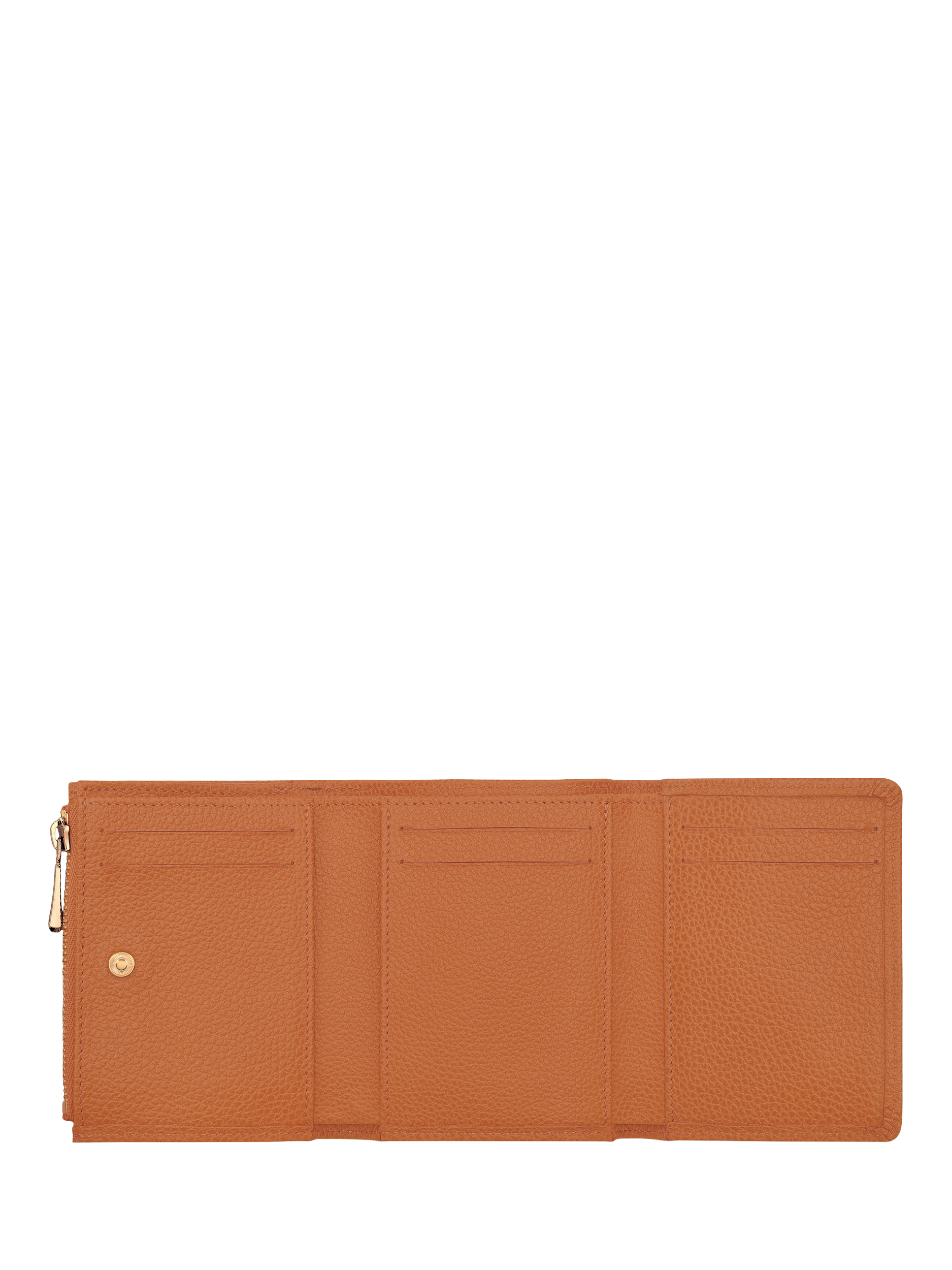 Product image 3 of 3, which shows Longchamp Le Foulonné Compact Leather Wallet, Amber
