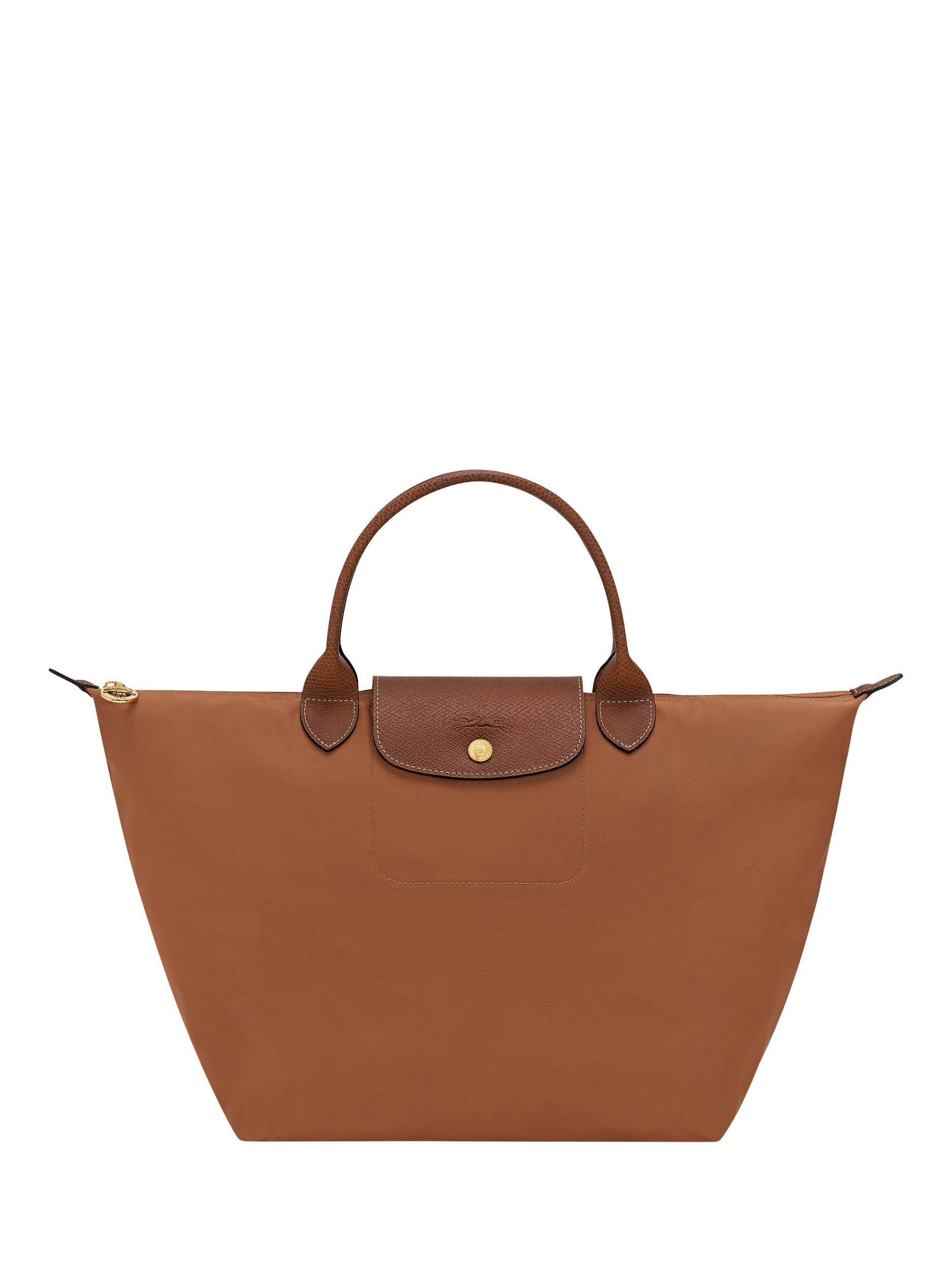 Product image 1 of 6, which shows Longchamp Le Pliage Original Medium Top Handle Bag, Cognac