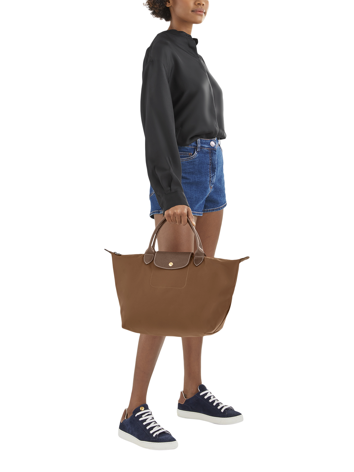 Product image 2 of 6, which shows Longchamp Le Pliage Original Medium Top Handle Bag, Cognac