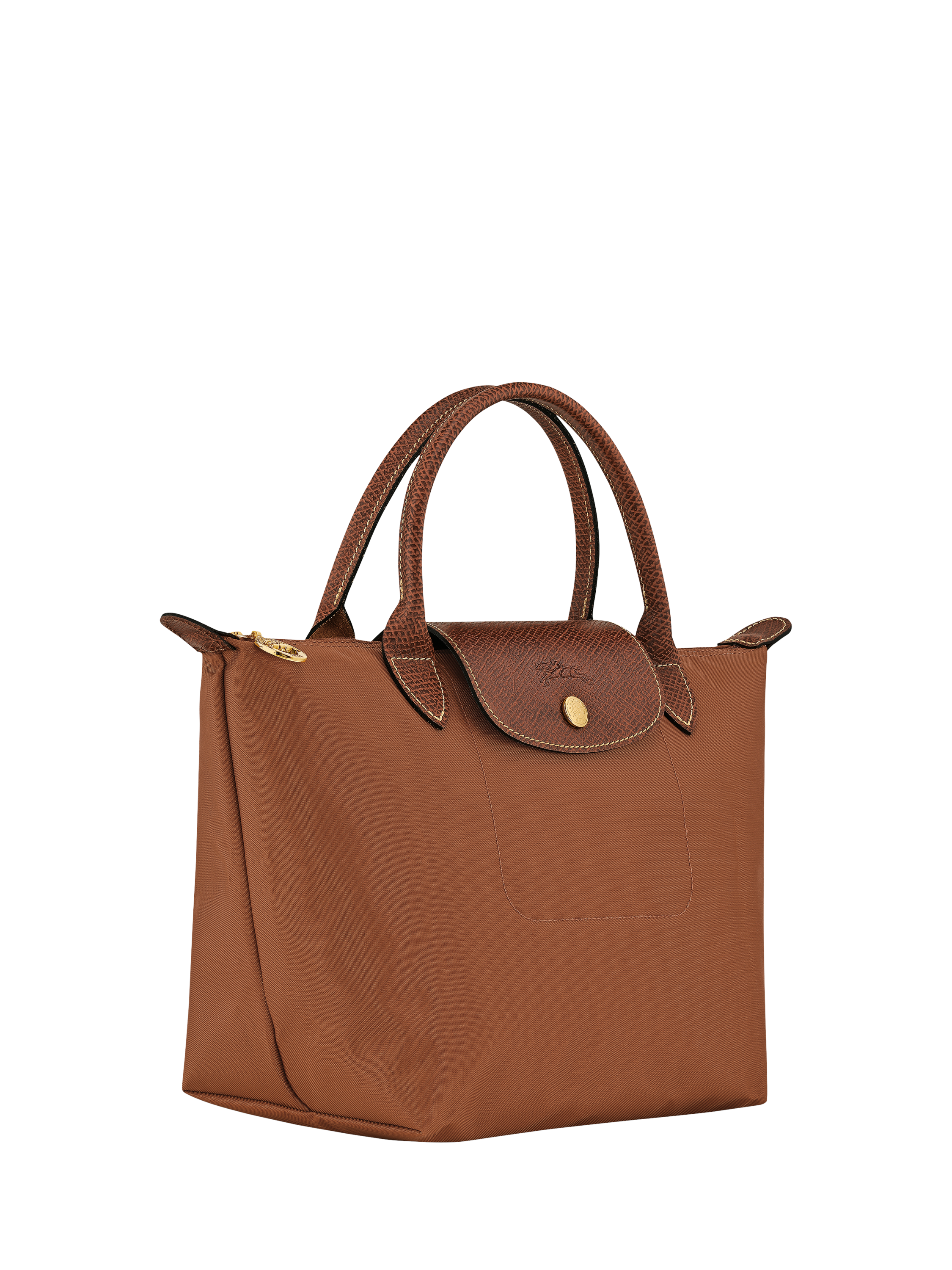 Product image 3 of 5, which shows Longchamp Le Pliage Original Small Top Handle Bag, Cognac