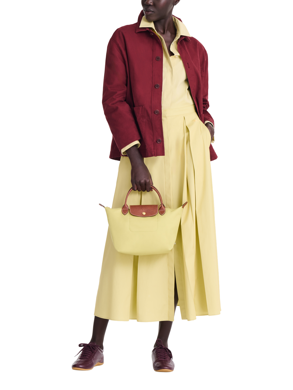 Product image 2 of 4, which shows Longchamp Le Pliage Original Small Top Handle Bag, Pistachio