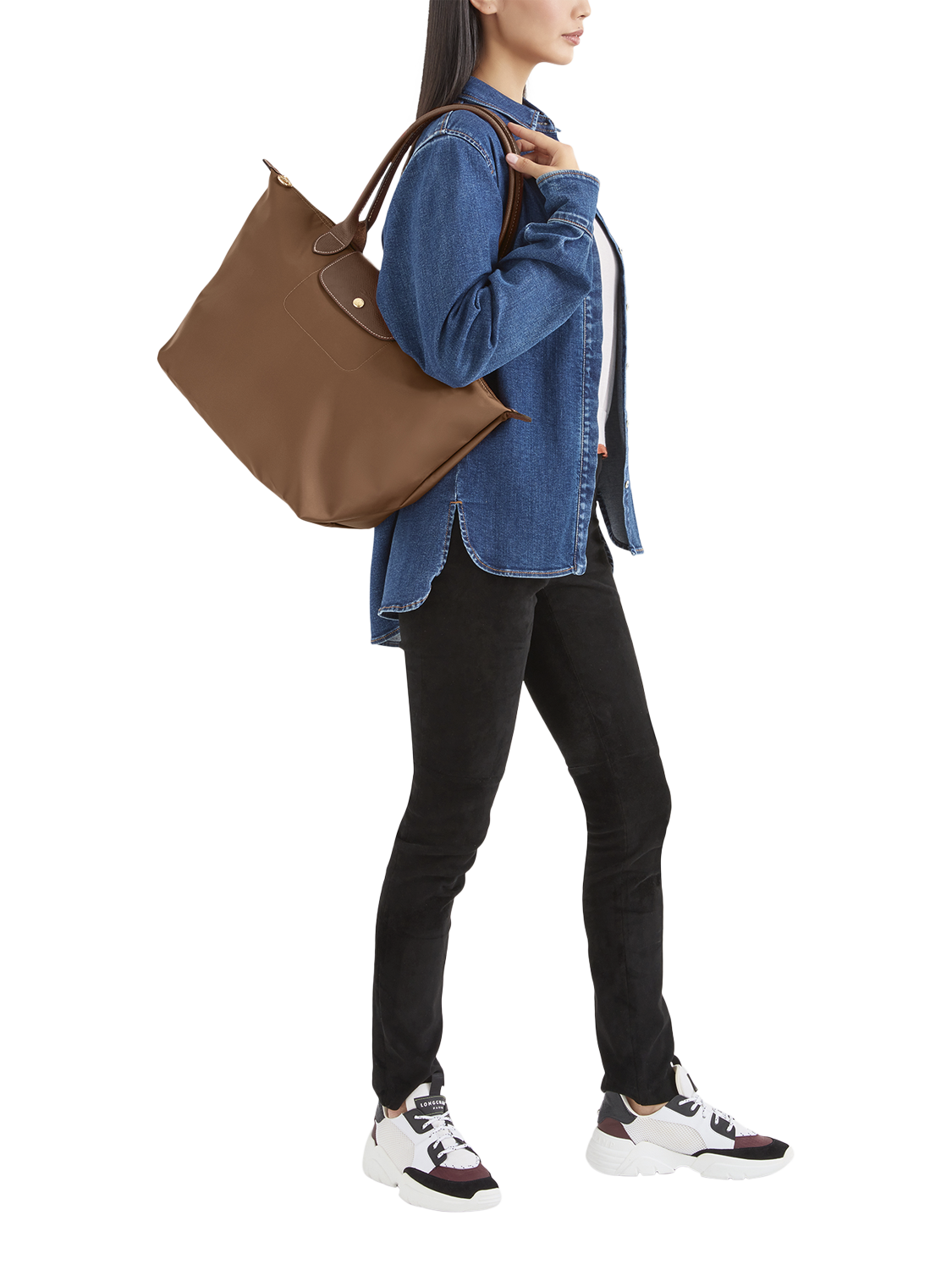 Product image 2 of 6, which shows Longchamp Le Pliage Original Large Shoulder Bag, Cognac