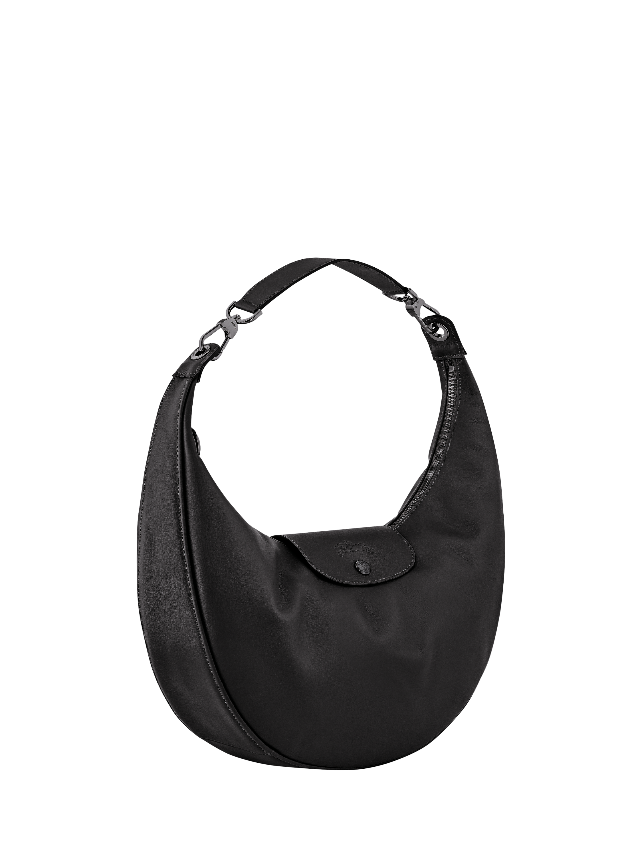 Product image 3 of 6, which shows Longchamp Le Pliage Xtra Leather Shoulder Bag, Black