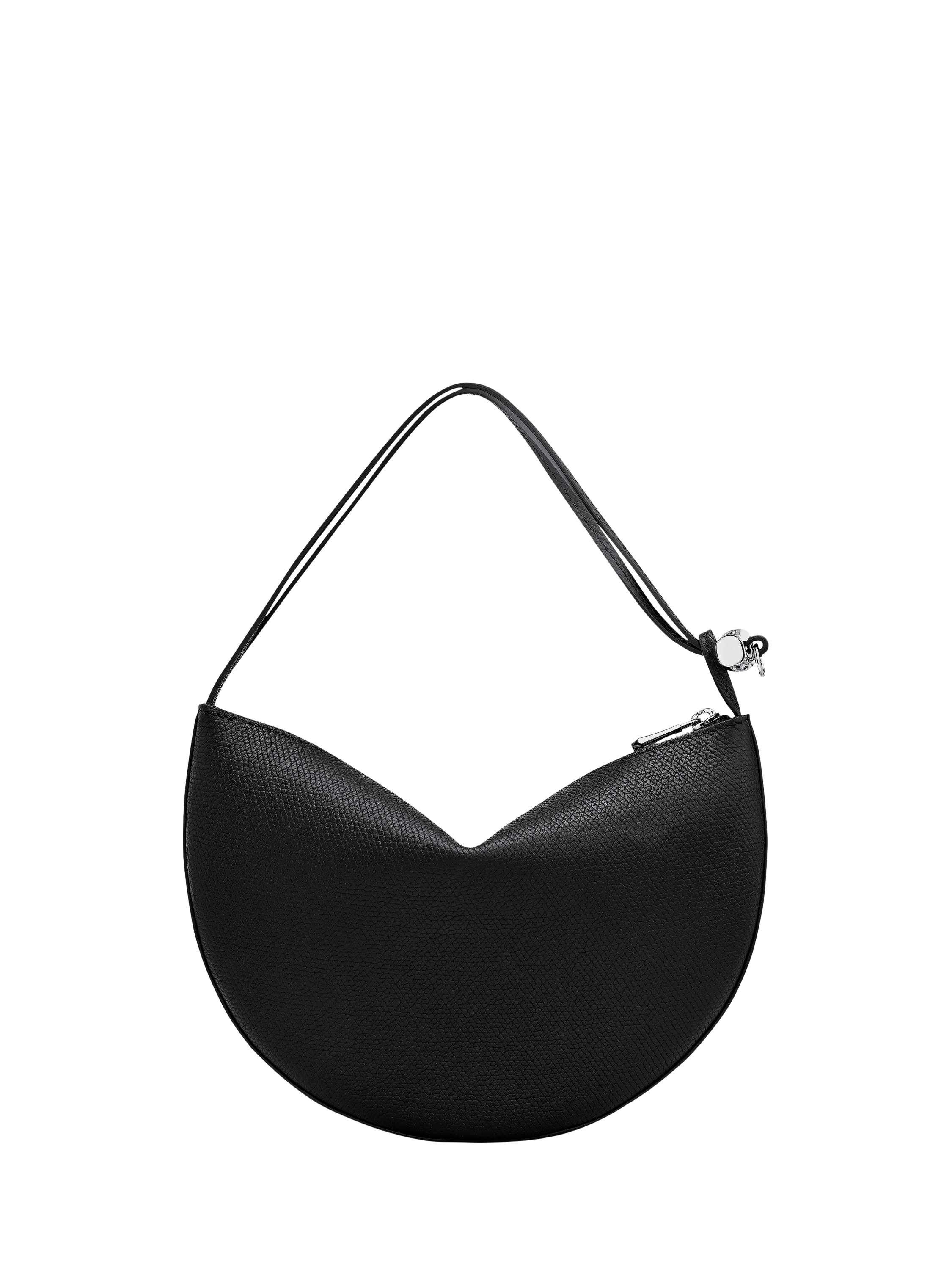 Product image 4 of 5, which shows Longchamp Le Roseau Leather Clutch Bag, Black