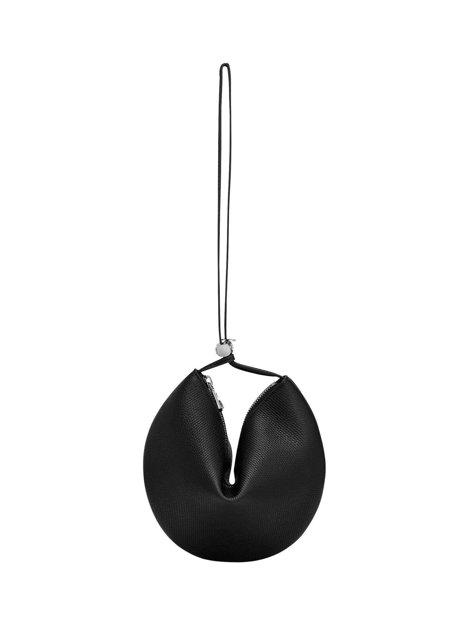 Product image 5 of 5, which shows Longchamp Le Roseau Leather Clutch Bag, Black