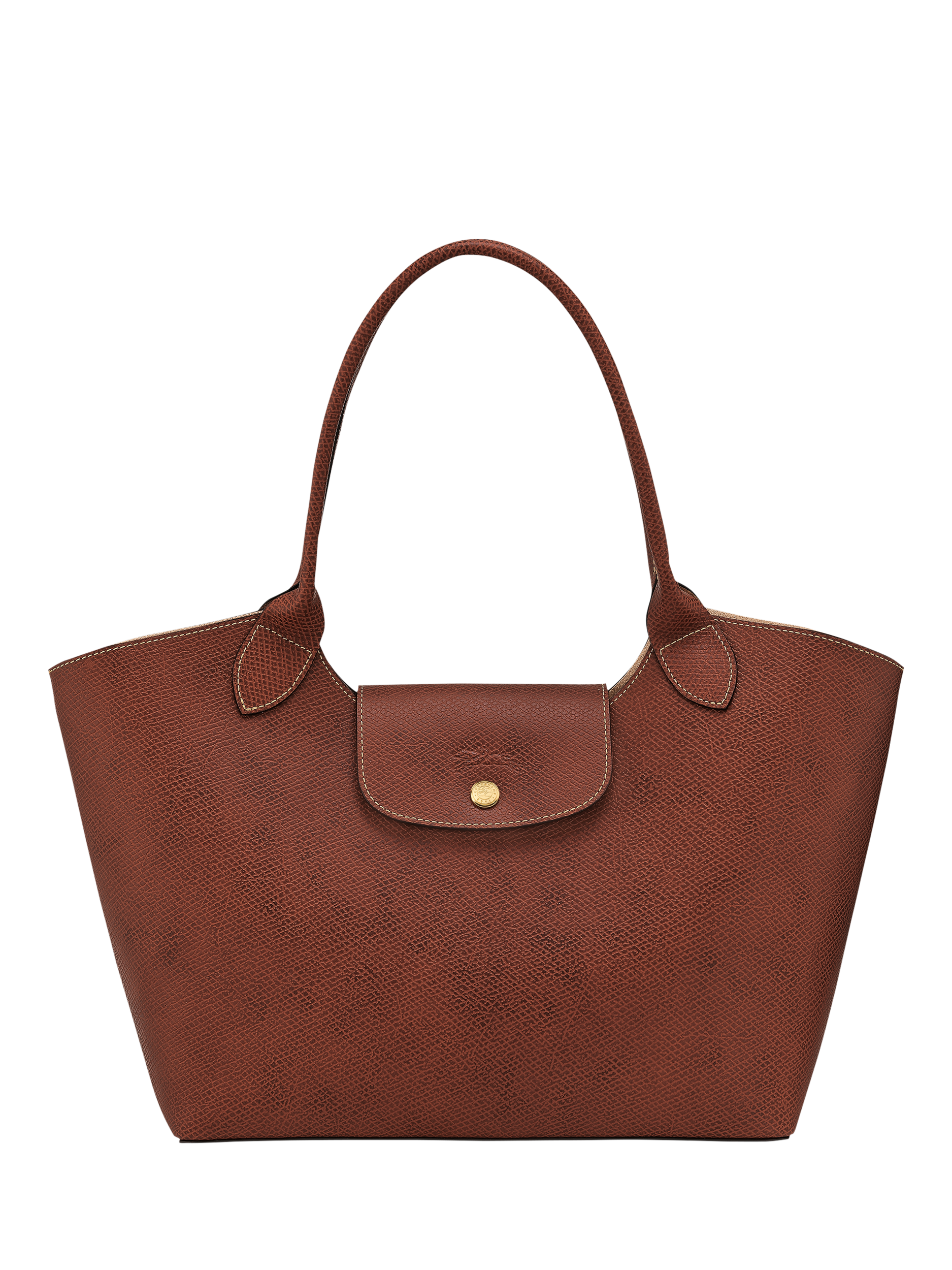Product image 1 of 4, which shows Longchamp Épure Large Leather Shoulder Bag, Brown