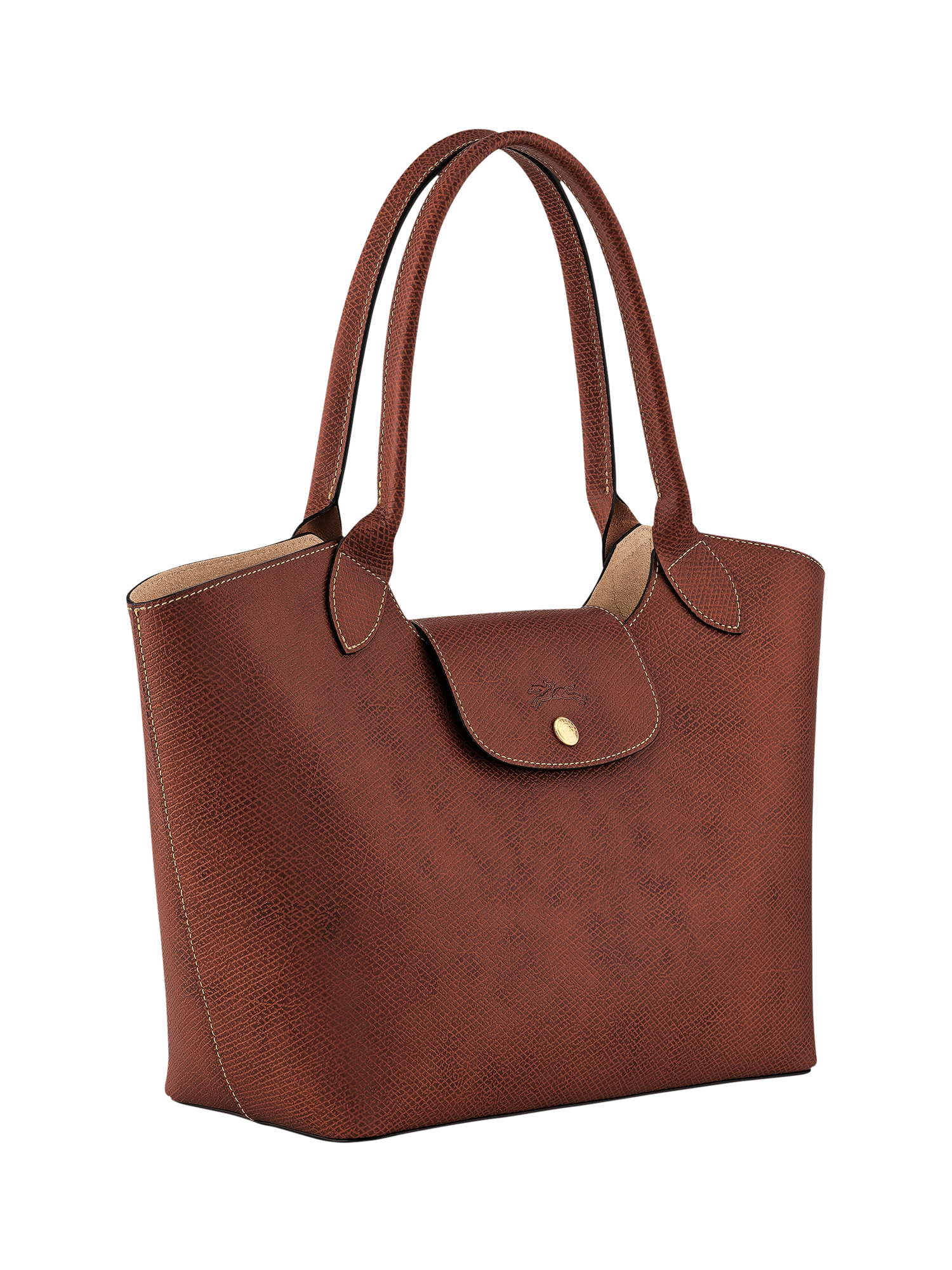 Product image 2 of 4, which shows Longchamp Épure Large Leather Shoulder Bag, Brown