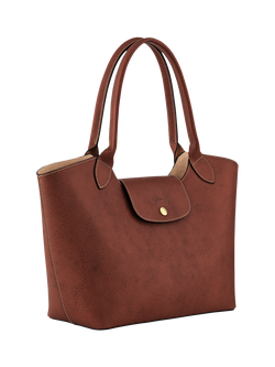Longchamp Épure Large Leather Shoulder Bag, Brown - view 2, Brown