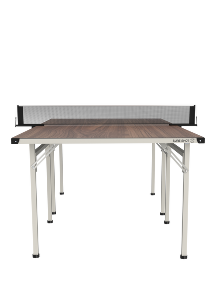 Sure Shot Midi Foldable 3-in-1 Indoor Games/Dining Table - view 2, Brown/Silver