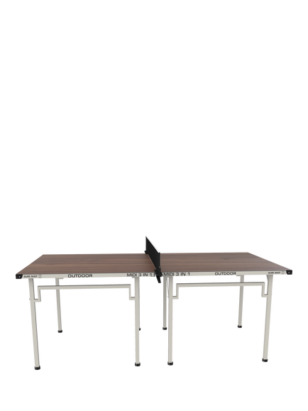Sure Shot Midi Foldable 3-in-1 Outdoor Games Table - view 2, Brown/Silver