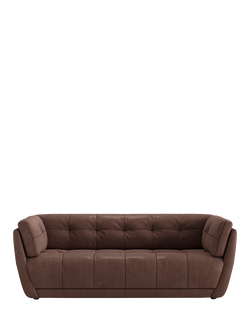 At The Helm OUTLET Theo Large 3 Seater Leather Sofa, Like New, Adventurer Canyon Hawk, Adventurer Canyon Hawk
