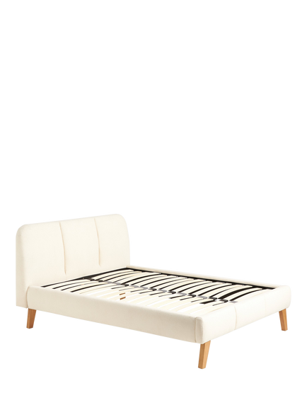 John Lewis OUTLET Nite Upholstered Boucle Bed Frame, Super King Size, Like New, White, White