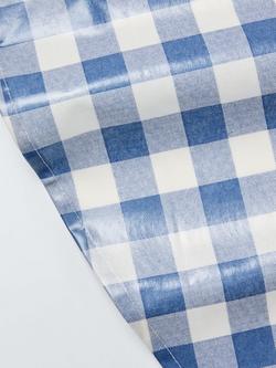 John Lewis Wipe Clean PVC Gingham Print Round Tablecloth, 160cm, Blue - view 2, Blue