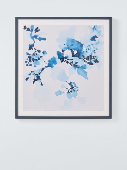 John Lewis Jen G 'Indigo Rock 9' Framed Print & Mount, H82 x W79cm, Blue, Blue