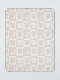 John Lewis Daydream Bear Jacquard Blanket, Natural - view 2, Natural