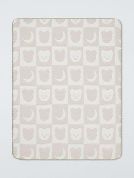 John Lewis Daydream Bear Jacquard Blanket, Natural - view 2, Natural