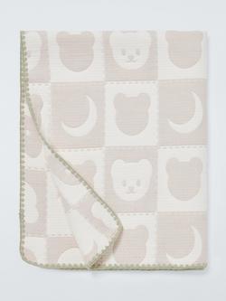 John Lewis Daydream Bear Jacquard Blanket, Natural, Natural