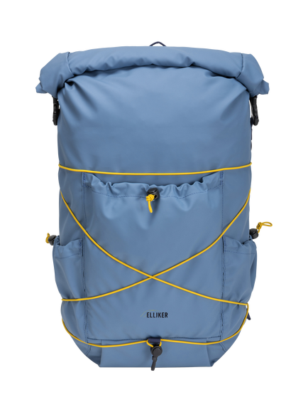 ELLIKER Buckden Roll Top Expandable Backpack, 24/35L, Steel Blue