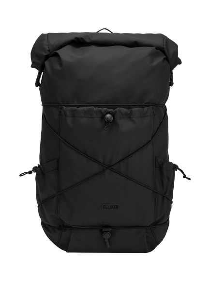 ELLIKER Buckden Roll Top Expandable Backpack, 24/35L, Black