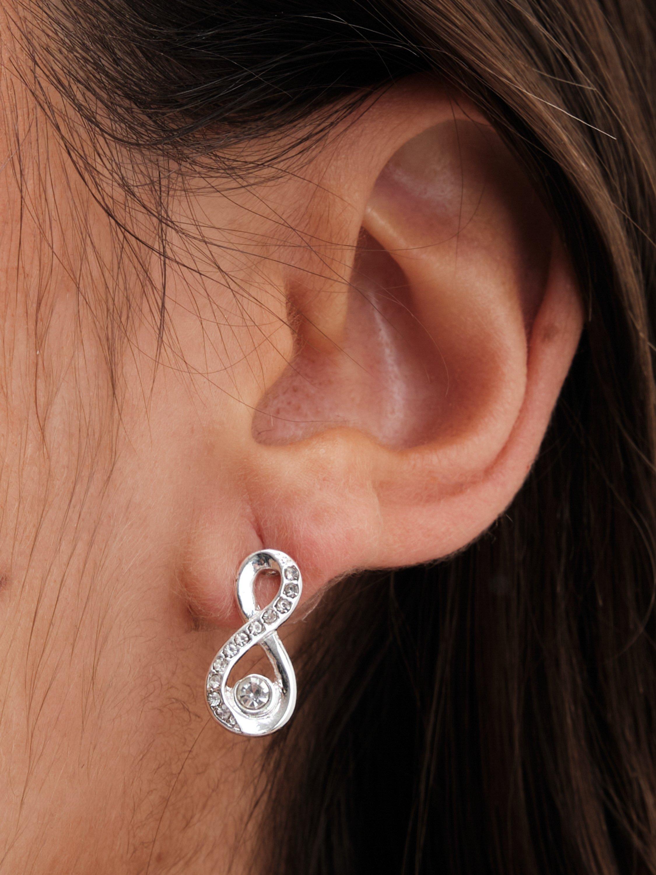 Product image 6 of 6, which shows Jon Richard Crystal Infinity Jewellery Set, Silver