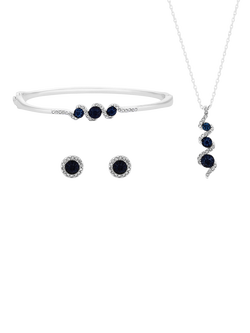 Jon Richard Sapphire and Crystal Twist Drop Gift Set, 