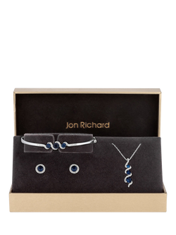Jon Richard Sapphire and Crystal Twist Drop Gift Set - view 2, 