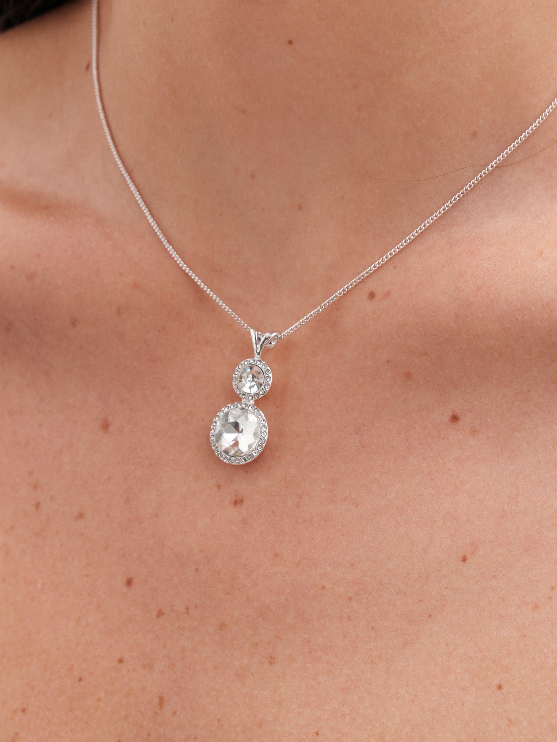 Product image 5 of 5, which shows Jon Richard Cubic Zirconia Jewellery Set, Silver