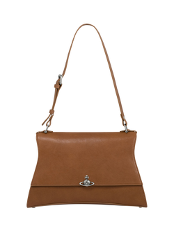 Vivienne Westwood Bianca Leather Shoulder Bag, Honey/Dark Silver, Honey/Dark Silver