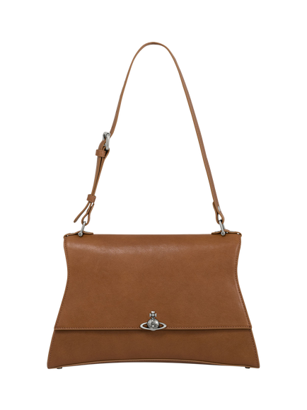 Vivienne Westwood Bianca Leather Shoulder Bag, Honey/Dark Silver, Honey/Dark Silver