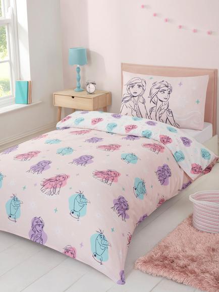Disney Frozen Reversible Duvet Cover & Pillowcase Set, Single, Natural