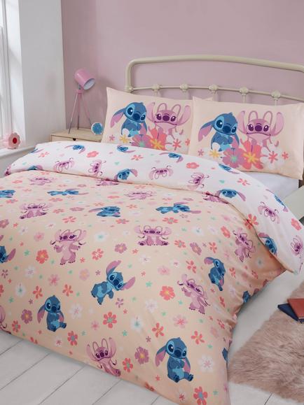 Disney Lilo & Stitch Reversible Duvet Cover & Pillowcase Set, Double, Natural