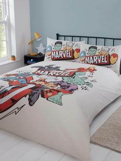 Marvel Avengers Reversible Duvet Cover & Pillowcase Set, Double, Natural