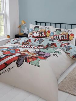 Marvel Avengers Reversible Duvet Cover & Pillowcase Set, Double - view 2, Natural