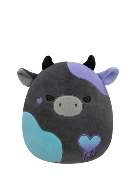 Squishmallows Smithereens Grey Cow Heart Valentine’s Day 7.5" Plush Soft Toy, Multi