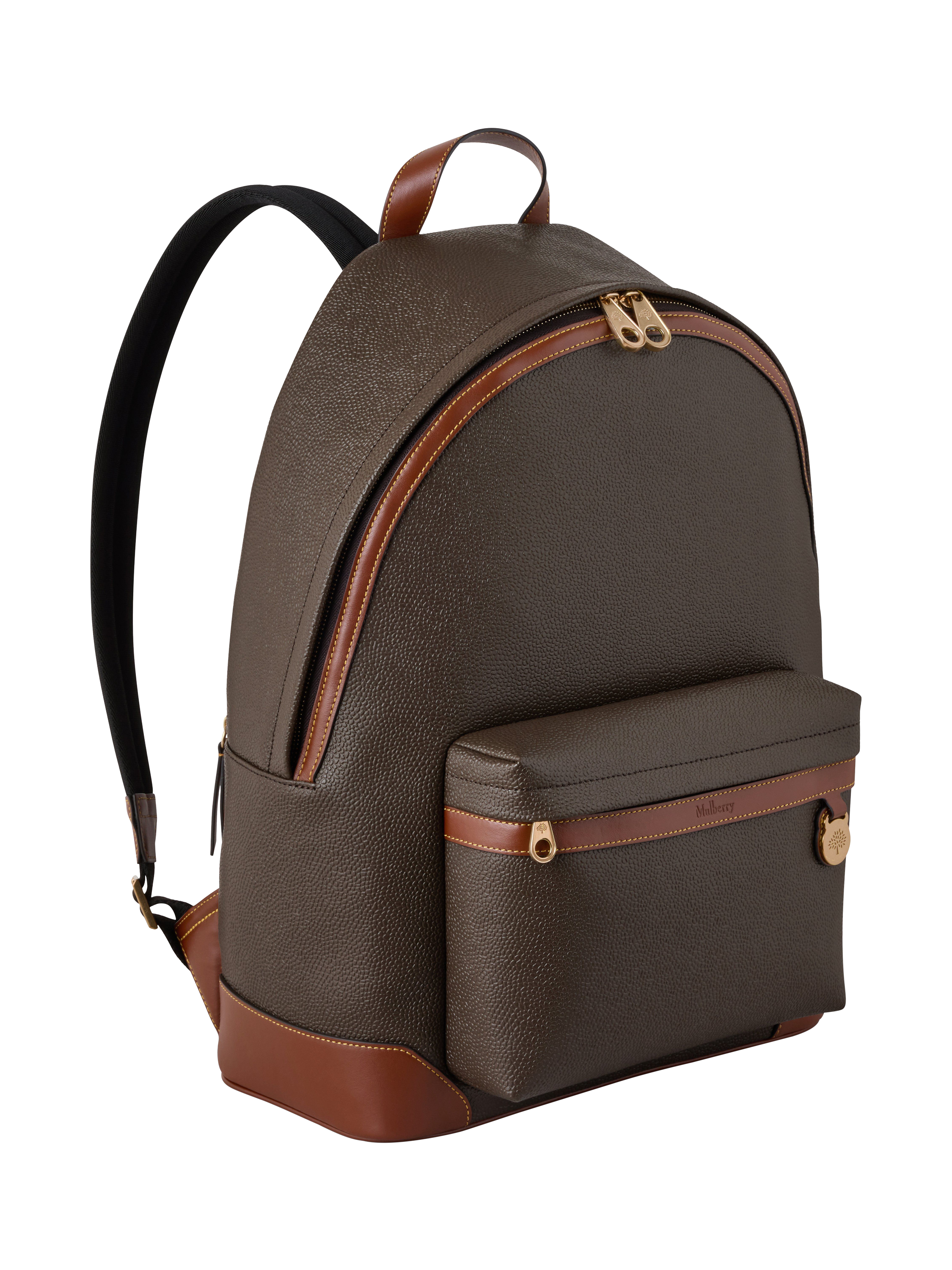 Product image 3 of 5, which shows Mulberry Heritage Leather Backpack, Mole & Cognac